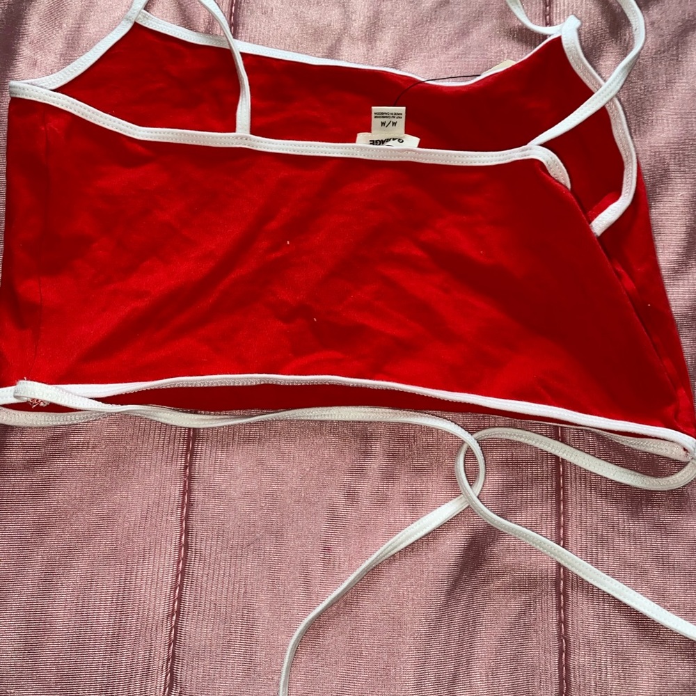 RED STRAPY TOP - Picture 3 of 3
